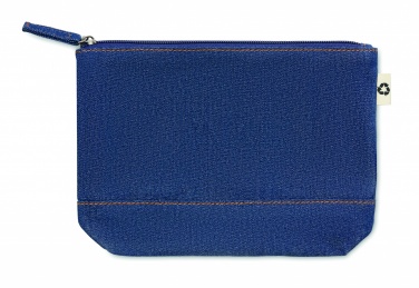 Logo trade corporate gifts image of: Recycled denim cosmetic pouch