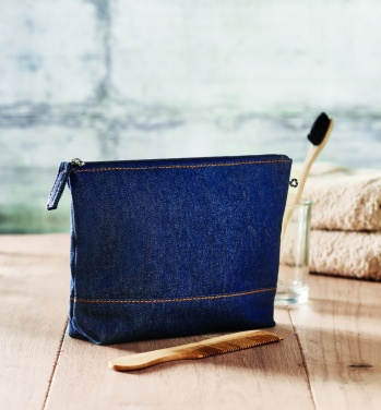 Logotrade business gift image of: Recycled denim cosmetic pouch
