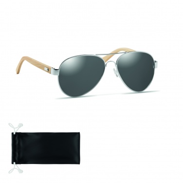 Logo trade corporate gifts image of: Bamboo sunglasses in pouch TARTU