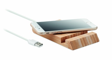 Logotrade business gift image of: Bamboo wireless charger  10W ODOS