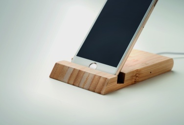 Logo trade promotional giveaways image of: Bamboo wireless charger  10W ODOS
