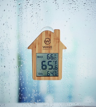 Logo trade promotional giveaways image of: Bamboo weather station HISA