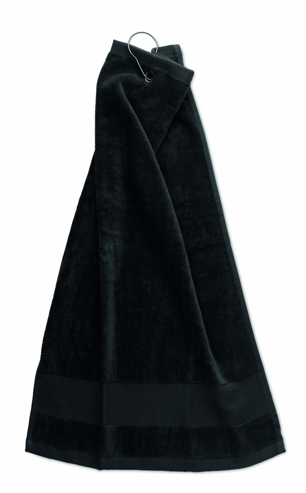 Logo trade promotional giveaways image of: Cotton golf towel with hanger