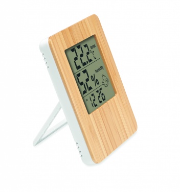 Logo trade advertising products image of: Bamboo weather station