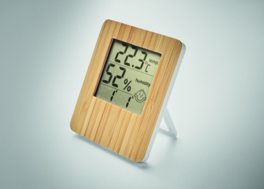 Logo trade promotional gifts image of: Bamboo weather station