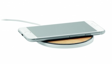 Logo trade promotional gift photo of: Bamboo wireless charger 10W