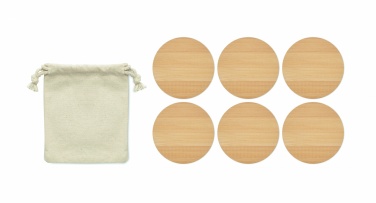 Logotrade promotional product picture of: Set of 6 bamboo coasters