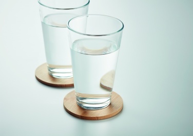 Logotrade promotional gift image of: Set of 6 bamboo coasters