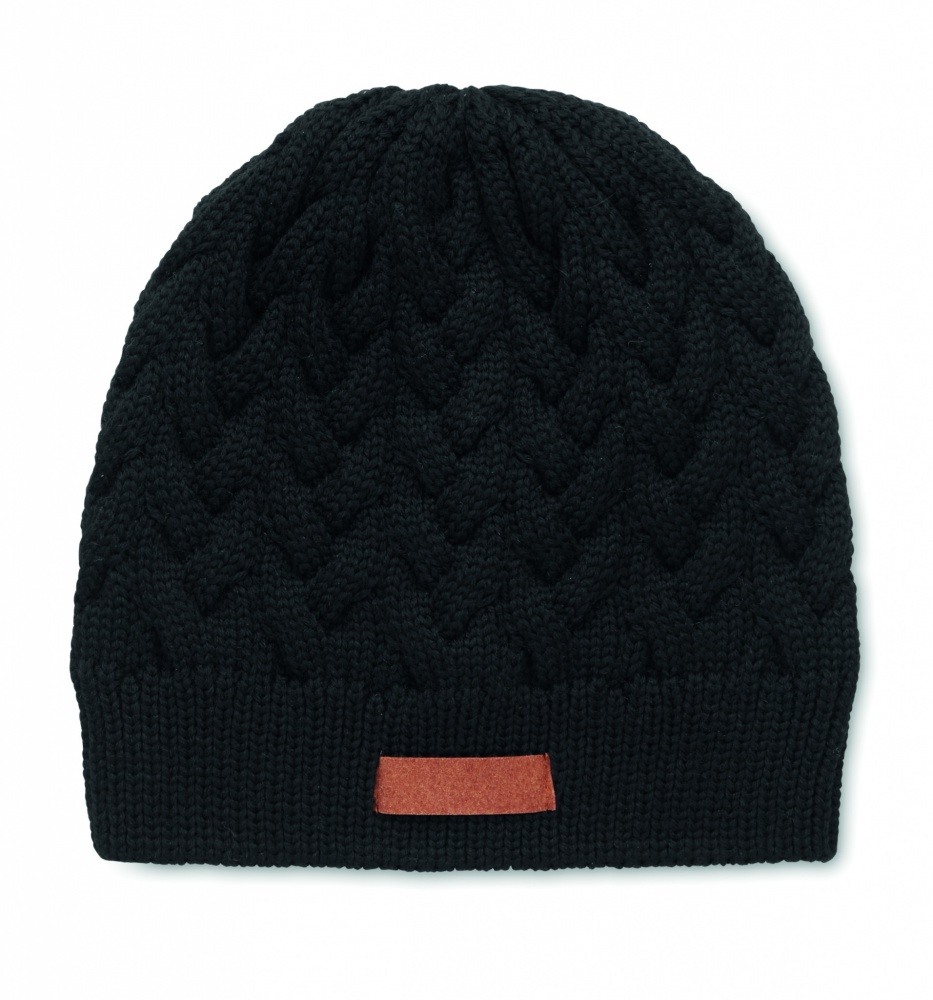 Logotrade promotional items photo of: Cable knit beanie in RPET