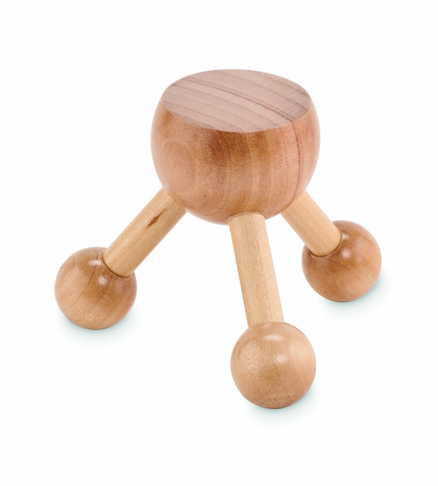 Logo trade promotional merchandise image of: Hand held massager in wood