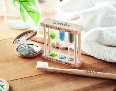 Logotrade promotional giveaway picture of: Set of 3 wooden sand timer