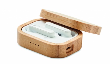 Logotrade corporate gift picture of: TWS earbuds in bamboo case