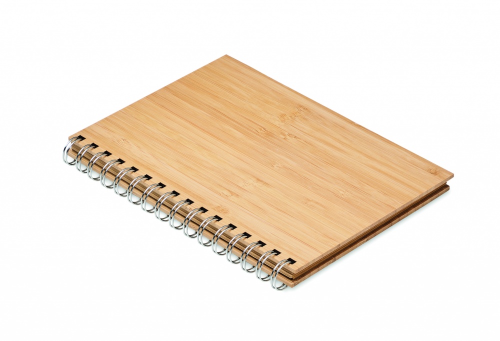 Logo trade promotional gift photo of: A5 ring bound Bamboo notebook