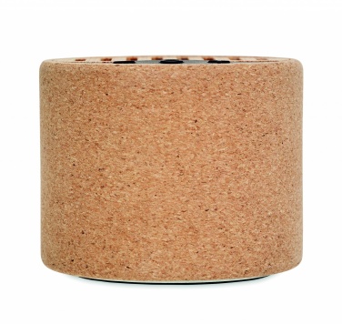 Logo trade promotional merchandise photo of: Round cork wireless speaker