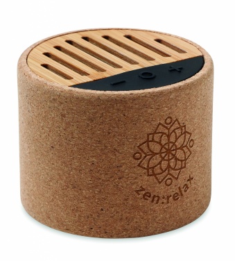 Logotrade corporate gift picture of: Round cork wireless speaker