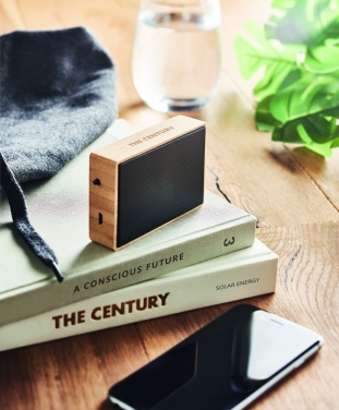 Logotrade promotional giveaway image of: Solar bamboo wireless speaker