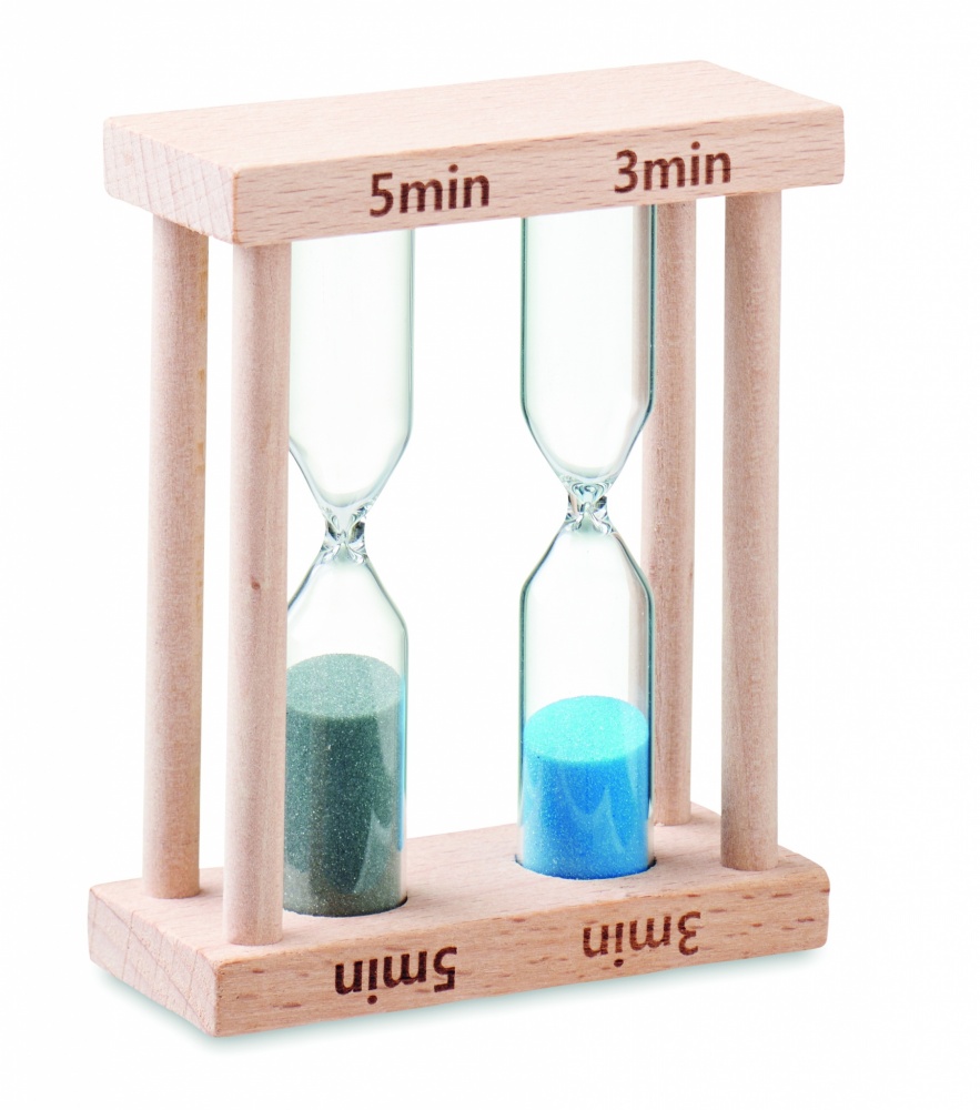 Logo trade business gifts image of: Set of 2 wooden sand timers