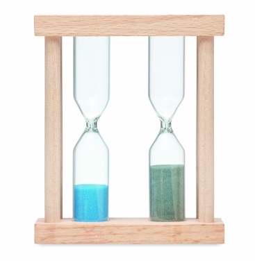 Logo trade advertising product photo of: Set of 2 wooden sand timers