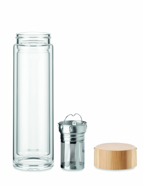 Logo trade promotional giveaway photo of: Double wall glass bottle 400ml Berlin