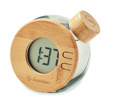 Logotrade promotional items photo of: Water powered bamboo LCD clock