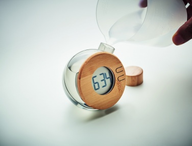 Logotrade corporate gifts photo of: Water powered bamboo LCD clock