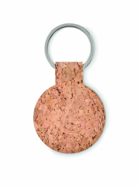 Logo trade advertising product photo of: Round cork key ring Mikkeli