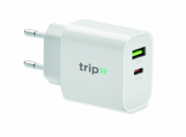 Logotrade promotional items photo of: 18W 2 port USB charger EU plug