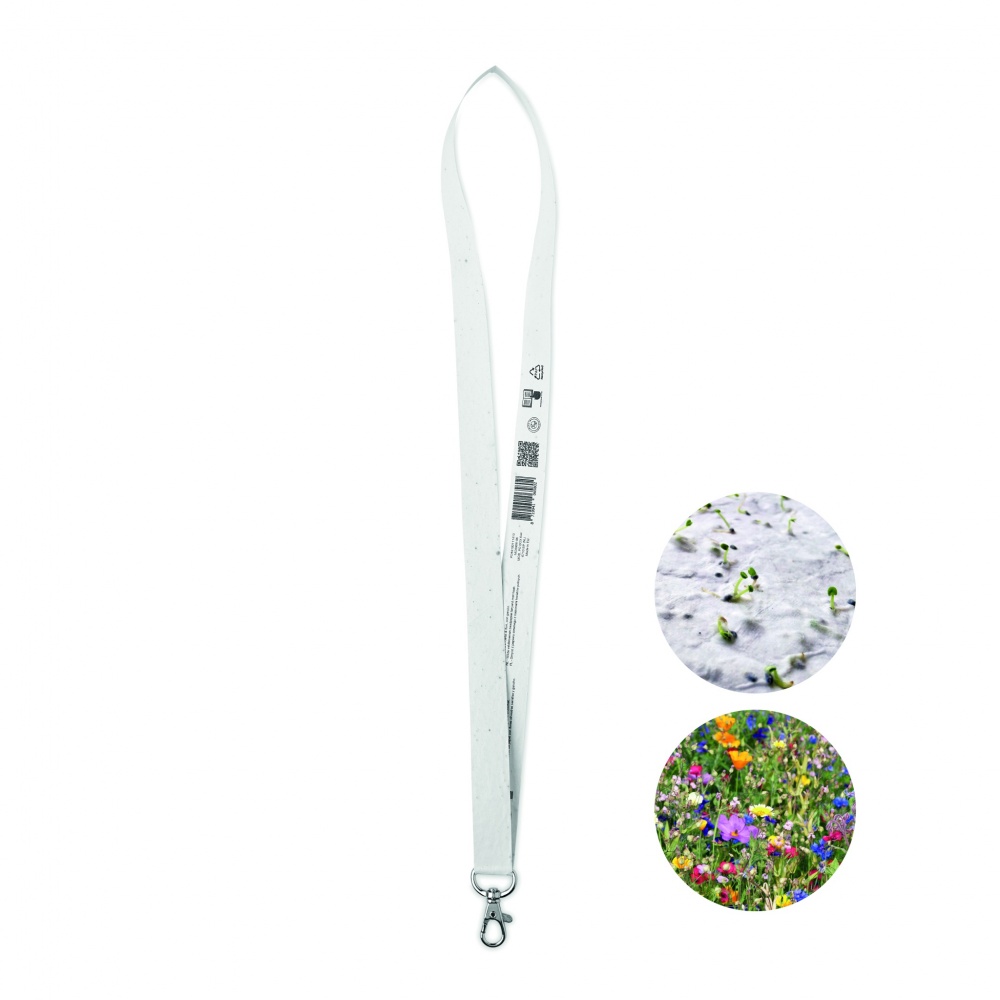 Logotrade promotional item image of: Seed paper lanyard w/hook