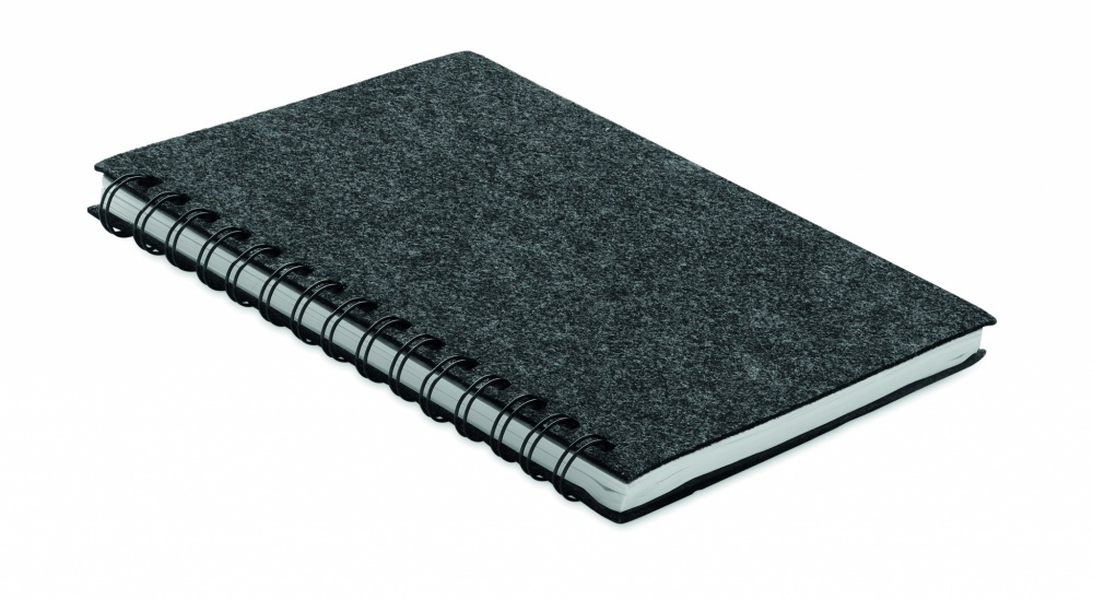 Logo trade promotional giveaways picture of: A5 RPET felt cover notebook