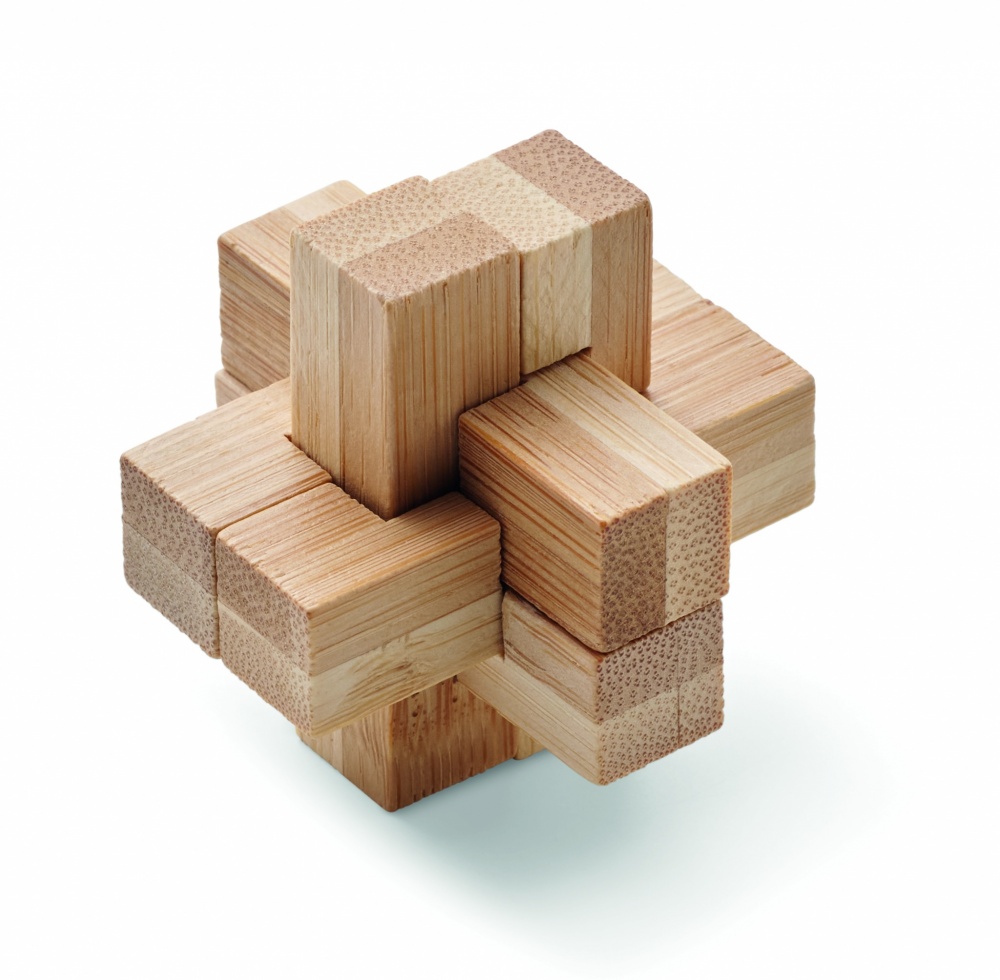 Logo trade promotional items image of: Bamboo brain teaser puzzle
