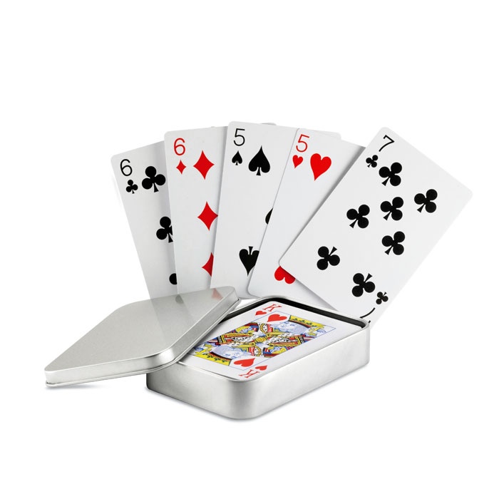 Logo trade business gift photo of: Playing cards in tin box