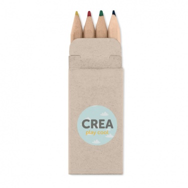 Logo trade advertising products image of: 4 mini coloured pencils