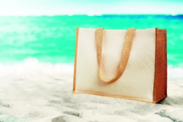 Logo trade corporate gifts picture of: Jute and canvas shopping bag