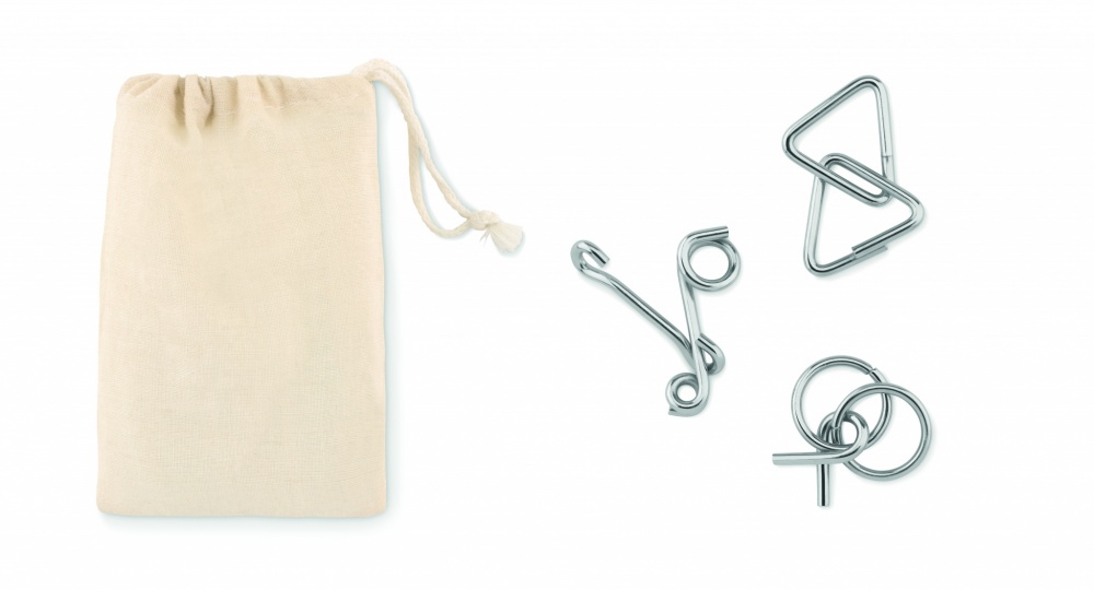 Logotrade advertising products photo of: Set of 3 metal brain teasers