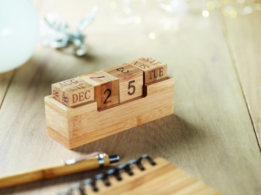 Logo trade promotional items image of: Bamboo calendar