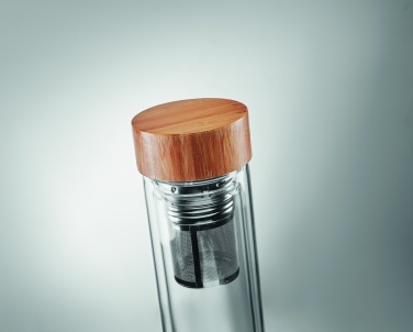 Logotrade corporate gift image of: Double wall glass bottle 400ml München