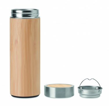 Logotrade promotional product picture of: Double wall bamboo flask 400ml