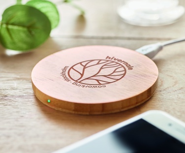 Logotrade promotional items photo of: Wireless charger bamboo 5W