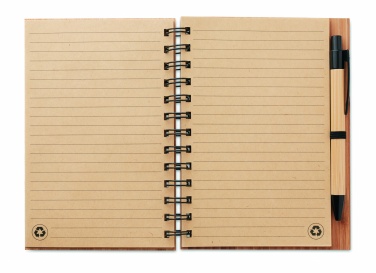 Logotrade promotional product picture of: Bamboo notebook with pen lined BAMBLOC
