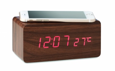 Logo trade corporate gift photo of: LED clock/5W wireless charger