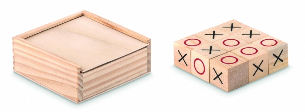 Logo trade business gift photo of: Wooden tic tac toe