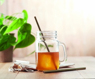 Logo trade promotional products image of: Bamboo Straw w/brush in pouch