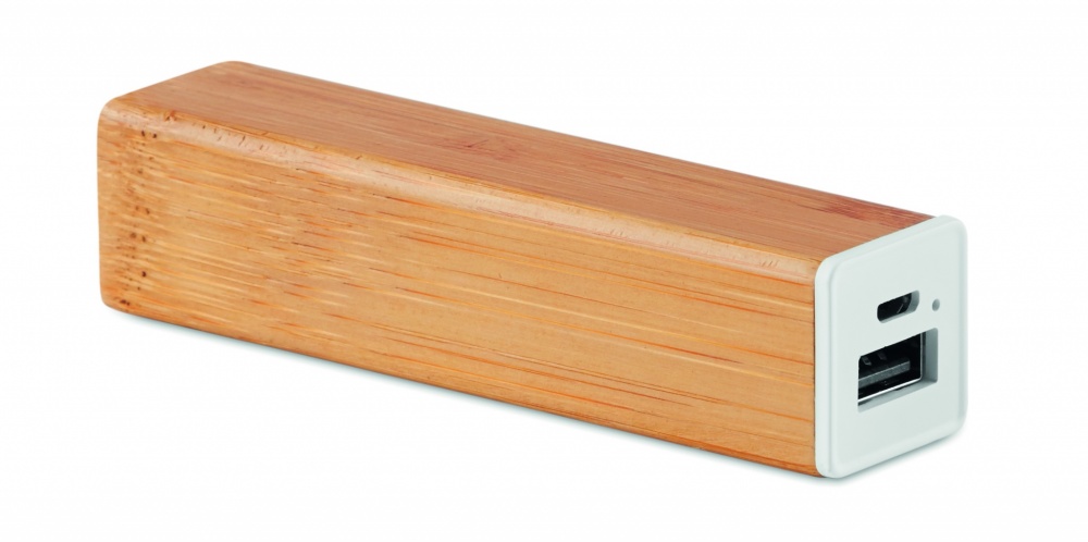 Logo trade promotional items image of: Power bank bamboo 2200 mAh POWERBAM