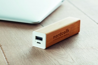 Logotrade advertising products photo of: Power bank bamboo 2200 mAh POWERBAM