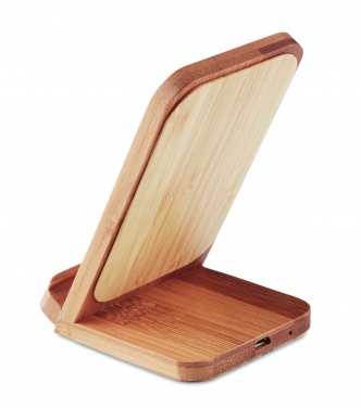 Logo trade promotional giveaway photo of: Bamboo wireless charge stand 5W WIRESTAND