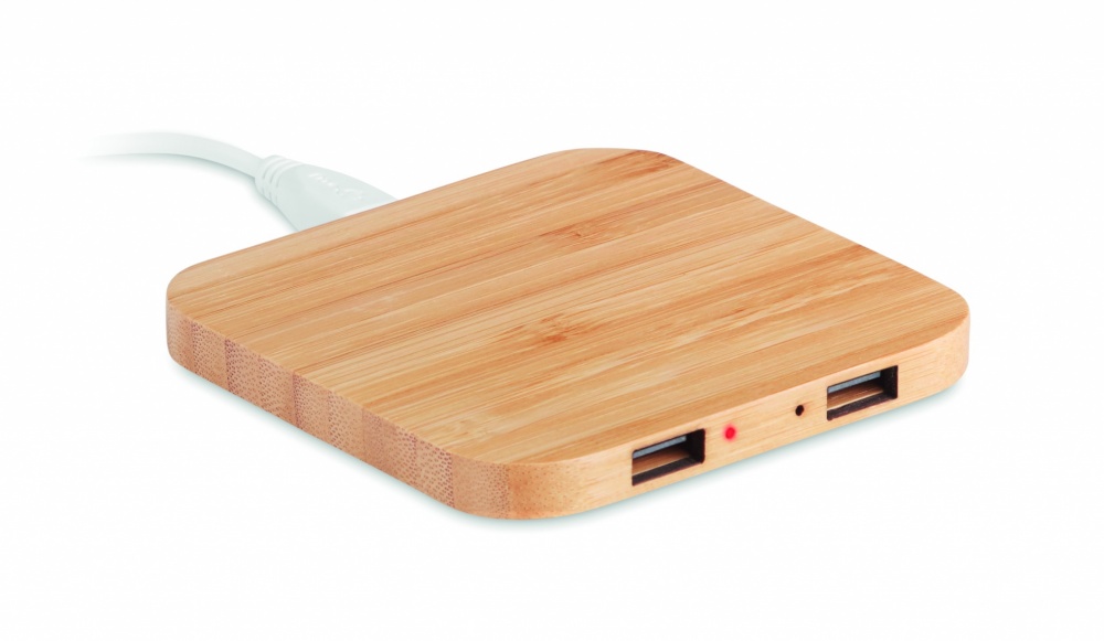 Logo trade promotional product photo of: Bamboo wireless charge pad 5W
