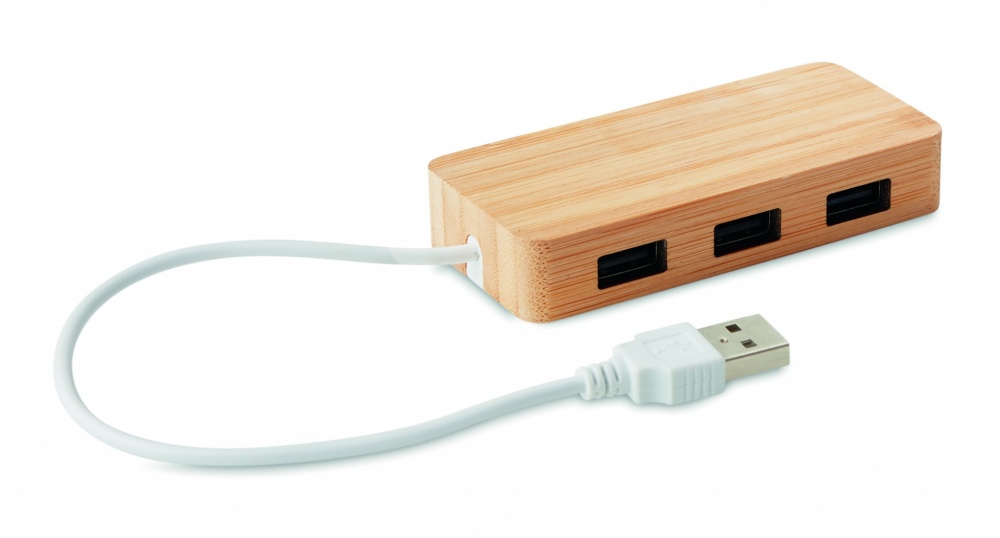Logotrade promotional giveaway picture of: Bamboo USB 3 ports hub