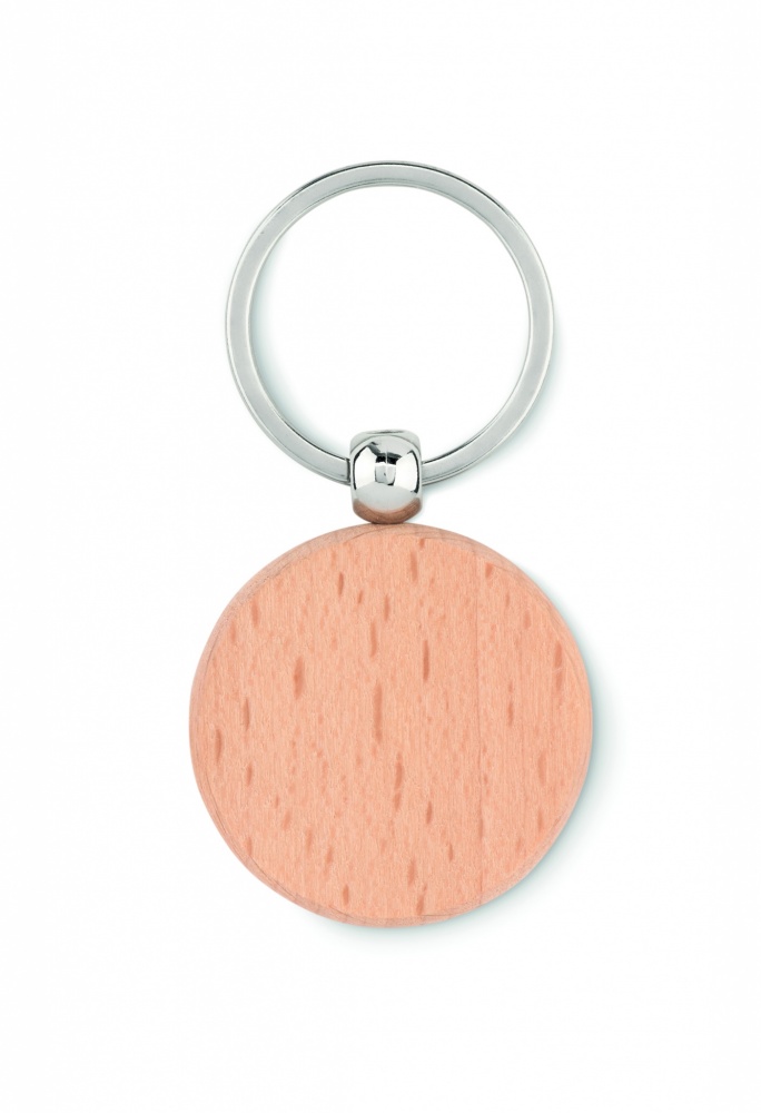 Logo trade promotional items picture of: Round wooden key ring Saldus