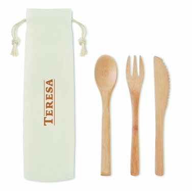Logo trade advertising products picture of: Bamboo cutlery set