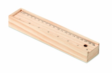 Logo trade promotional giveaways picture of: Stationery set in wooden box